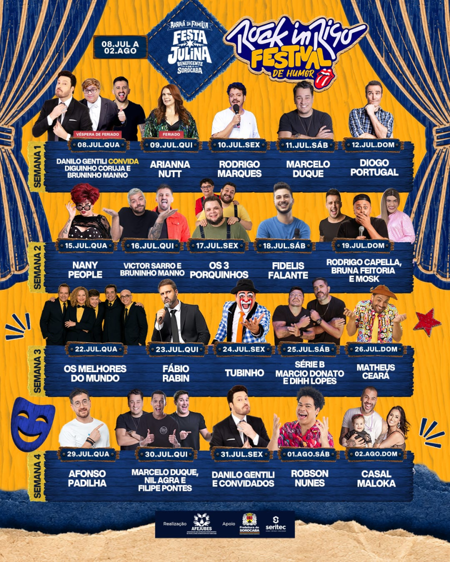 Festa Julina de Sorocaba anuncia atrações de Stand Up Comedy