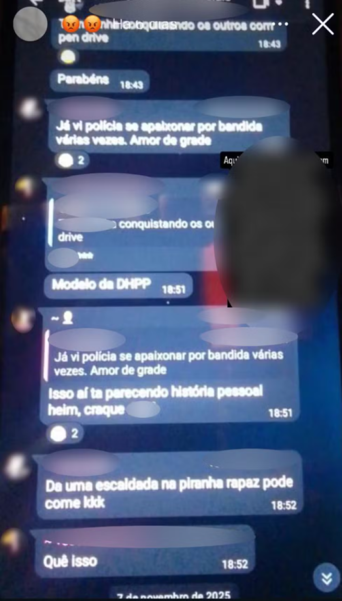 Troca de mensagens entre policiais | Foto: Reprodução