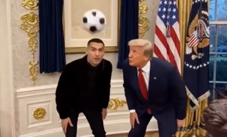Vídeo feito por IA mostra Trump e Cristiano Ronaldo jogando futebol