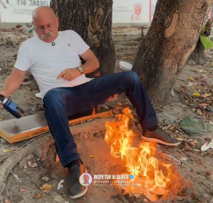 Vereador ateia fogo em Havaianas de neto e filhos em protesto contra a marca 