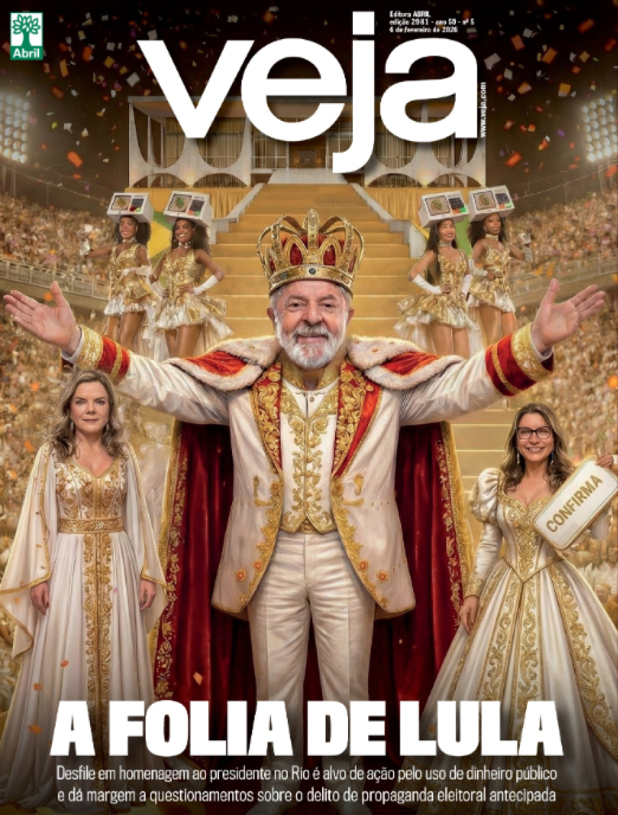 Homenagem a Lula em escola de samba é capa da revista VEJA