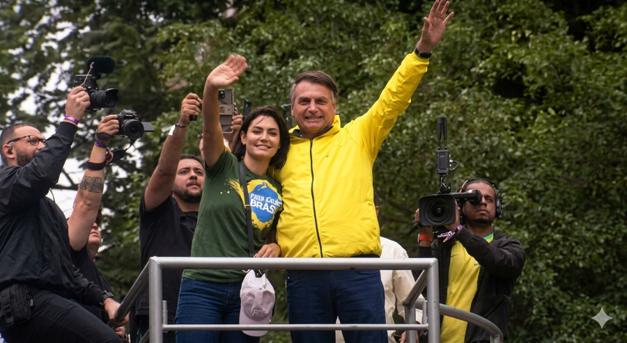 Michelle compartilha fotos inéditas ao lado de Bolsonaro