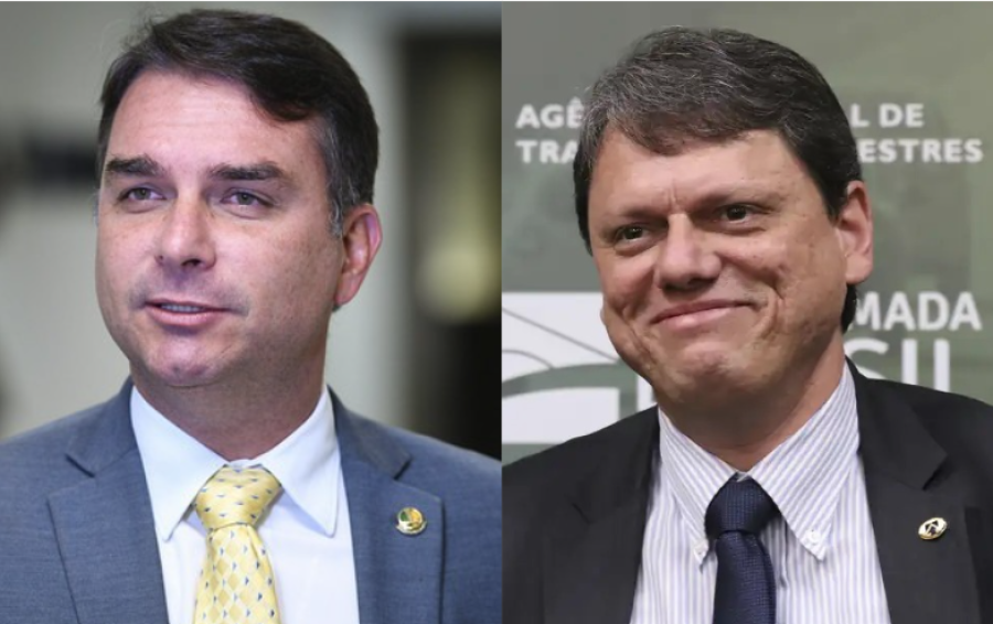 Flávio faz primeiro ato de pré-campanha com Tarcísio e diz que governador será presidente 'um dia'