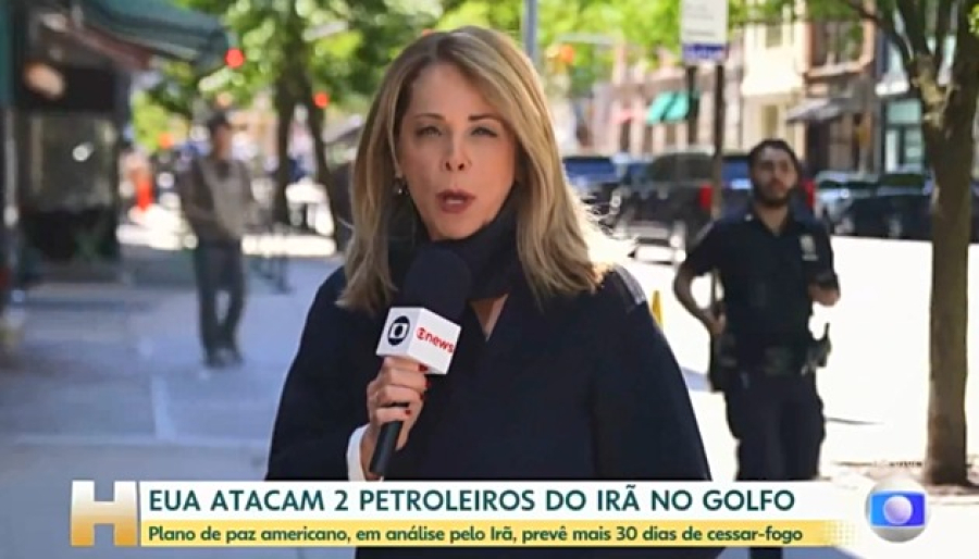 Globo flagra perseguição policial durante entrada ao vivo em NY