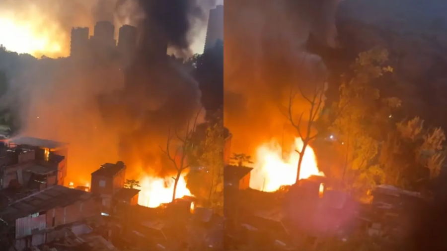 Incêndio destrói casas em comunidade na zona sul de São Paulo