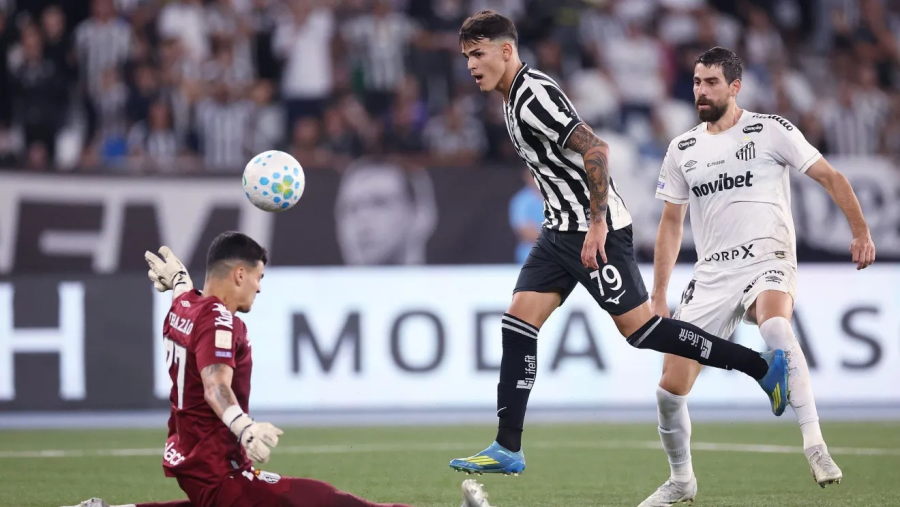 Botafogo aproveita falhas do Santos e vence no fim no Nilton Santos