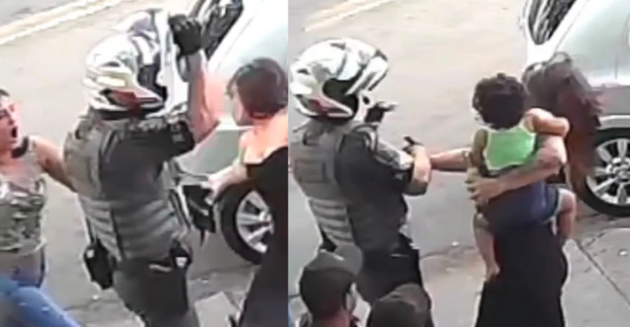 Novo vídeo mostra PM empurrando mulher com criança no colo antes de soco em Sorocaba