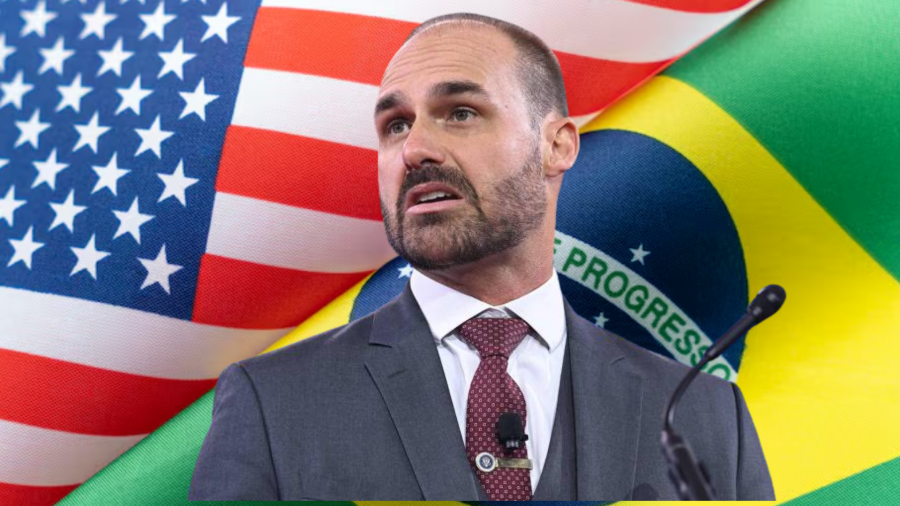 Eduardo Bolsonaro compara processo de armamento de Brasil e EUA